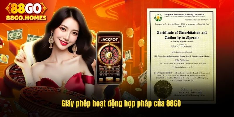 Giấy phép hoạt động hợp pháp của 88GO